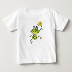 T-shirt Pour Bébé Cute Whimsical Happy Frog