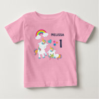 Cute White Unicorns Magique Mama & Baby Birthday