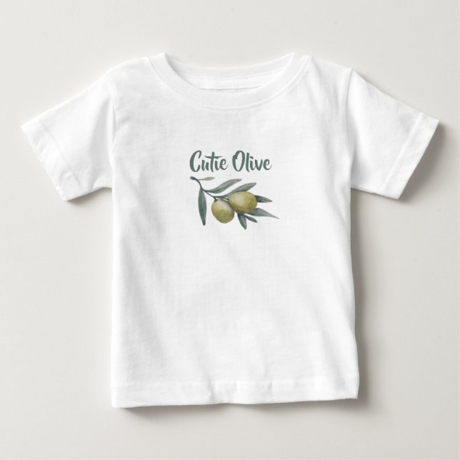 T-shirt Pour Bébé Cutie Olive (Devant)