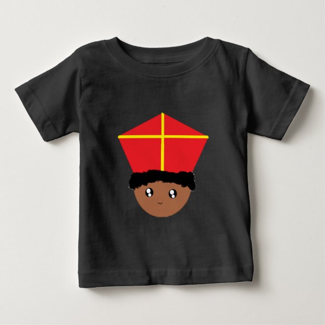 T-shirt Pour Bébé Cutieful Kids Art St. Nicholas Miter Zwarte Piet (Devant)