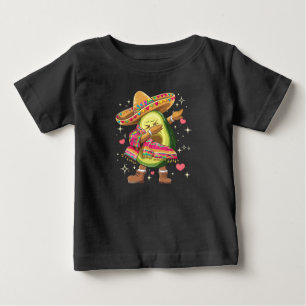 T-shirt Pour Bébé Dabbing Avocado Cinco De Mayo Drôle Poncho Mexicai