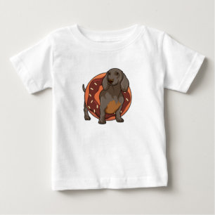 T-shirt Pour Bébé Dachshund avec Donut