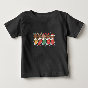 T-shirt Pour Bébé Dachshund Maman Noël Amoureux des chiens cadeau No