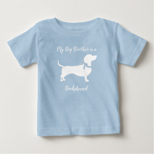 T-shirt Pour Bébé Dachshund Wiener Chien Baby shower Blue Boy