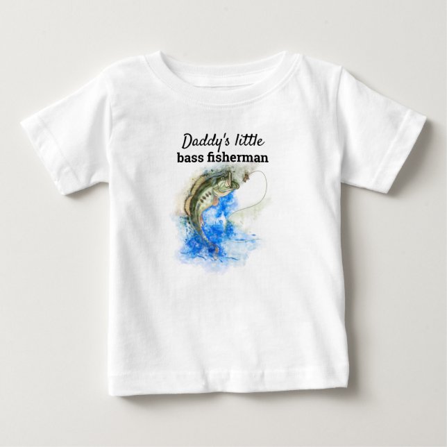 T-shirt Pour Bébé Daddy Little Bass Fisherman (Devant)