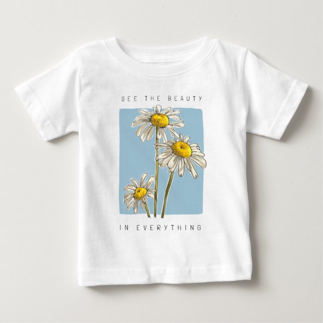 T-shirt Pour Bébé Daisy Flowers Beauté Slogan (Devant)
