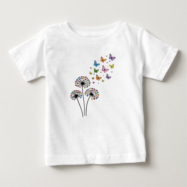T-shirt Pour Bébé Dandelion butterfly flow (Devant)