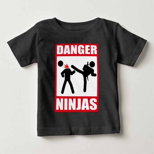 T-shirt Pour Bébé Danger Ninjas (Devant)