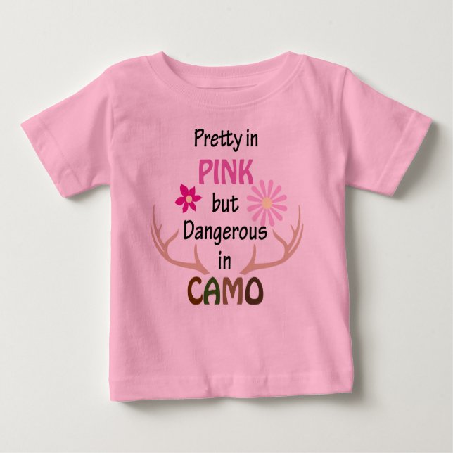T-shirt Pour Bébé Dangereux à Camo (Devant)