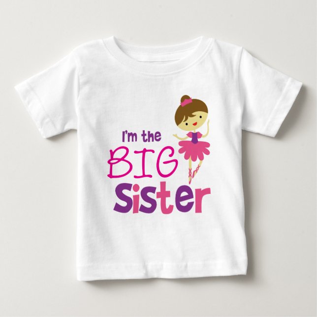 T-shirt Pour Bébé Danse Ballet Big Sister (Devant)