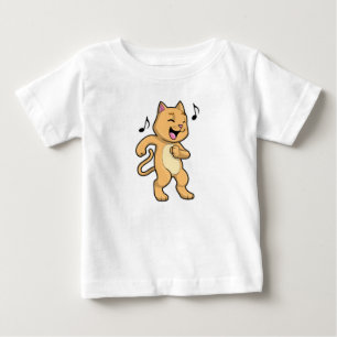 T-shirt Pour Bébé Danse Musique Cat