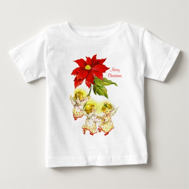 T-shirt Pour Bébé Danser Baby Angels Noël Baby Shirt (Devant)