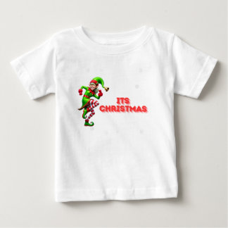 T-shirt Pour Bébé Danser Joyeux Elfe avec son design de Noël