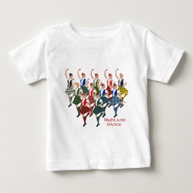 T-shirt Pour Bébé Danseurs écossais des Highlands (Devant)