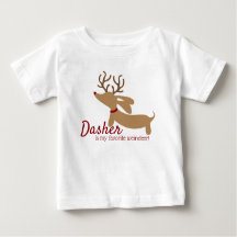 Dasher la chemise de Noël de teckel de Weindeer