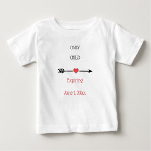 T-shirt Pour Bébé Date d'échéance d'enfant unique