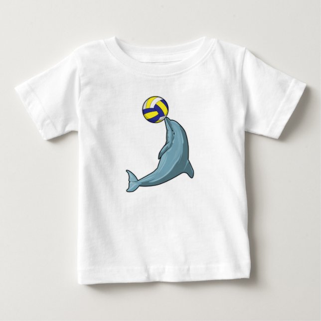 T-shirt Pour Bébé Dauphin avec volleyball (Devant)