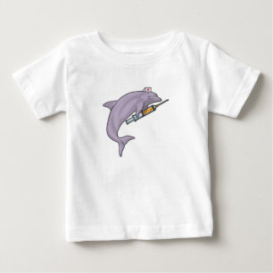 T-shirt Pour Bébé Dauphin comme infirmière avec seringue