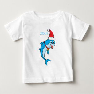 T-shirt Pour Bébé Dauphin mignon avec dessin animé du chapeau du Pèr