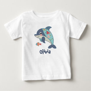 T-shirt Pour Bébé Dauphin Patchwork Mignon