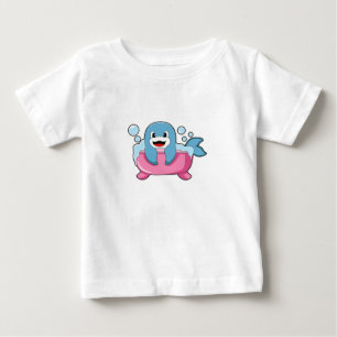 T-shirt Pour Bébé Dauphin sur baignoire