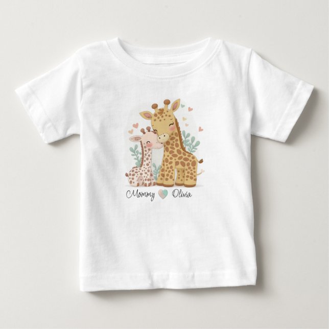 T-shirt pour bébé de Giraffe personnalisée (Devant)