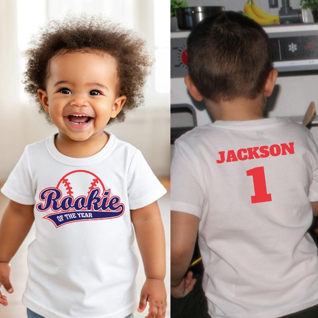 T-shirt Pour Bébé Débutant de l'année de baseball 1er anniversaire B (Créateur téléchargé)