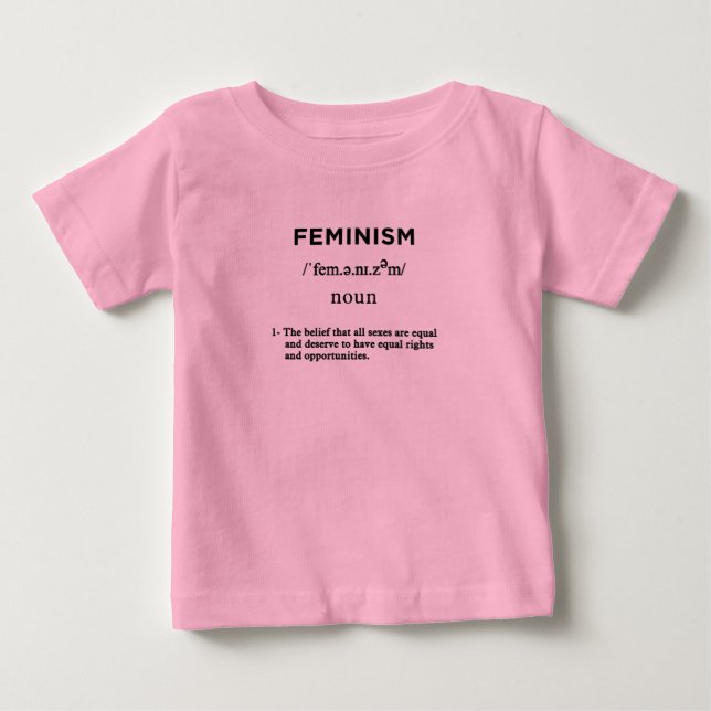 T-shirt Pour Bébé définition du féminisme rose (Devant)