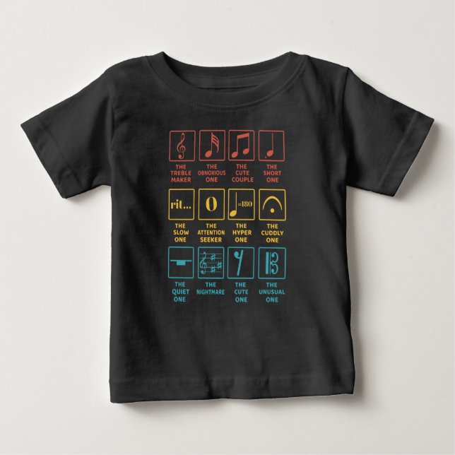 T-shirt Pour Bébé Définition du symbole de notes musicales (Devant)