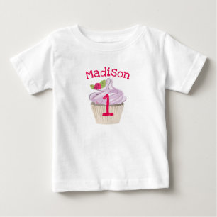 T-shirt Pour Bébé Délicieux Cupcake rose sur le Top Anniversaire