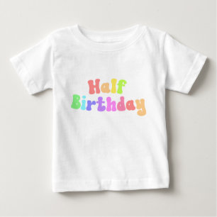 T-shirt Pour Bébé Demi-anniversaire 1/2 Anniversaire Jalon Retro 70'