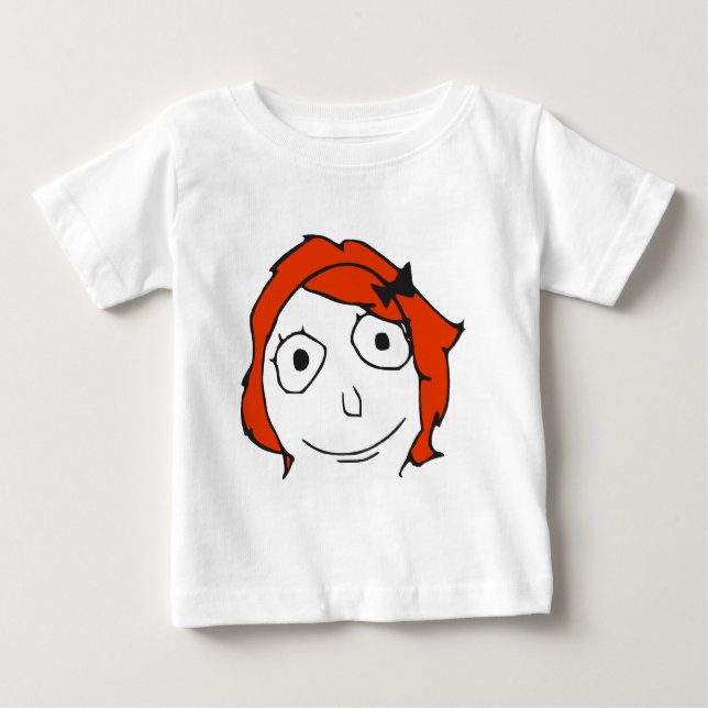 T-shirt Pour Bébé Derpina Red Hair Rage visage mème (Devant)