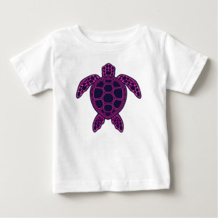 T-shirt Pour Bébé Design de tortue marine rose chaud