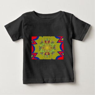 T-shirt Pour Bébé Design en damas floral brillant et coloré