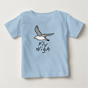 T-shirt Pour Bébé Design Seagull. Flying Bird. Mouette en vol