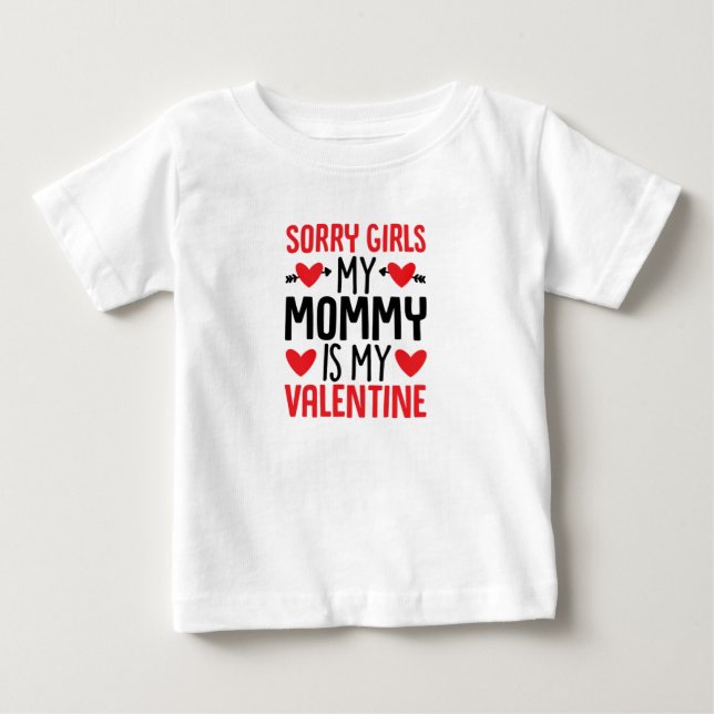 T-shirt Pour Bébé Désolé Filles Maman Est Ma Chemise Valentine (Devant)
