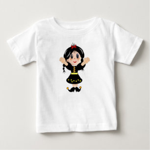T-shirt Pour Bébé Dessin animé de petite fille mignonne et heureuse