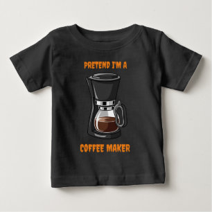 T-shirt Pour Bébé dessin animé machine à café simple costume noir