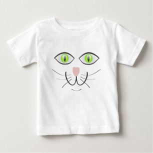 T-shirt Pour Bébé Dessin animé visage drôle de chat-29034