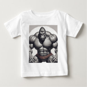 T-shirt Pour Bébé Dessin d'art pop de Gorilla Bodybuilder