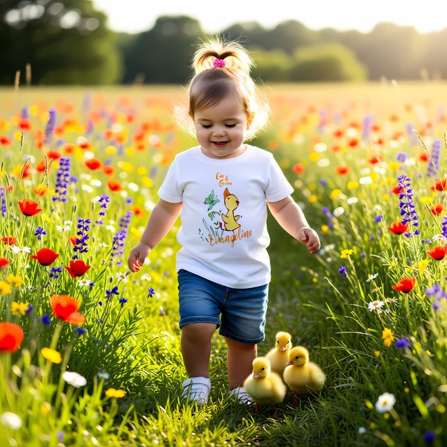 T-shirt Pour Bébé Dessin de canard mignon et curieux (Créateur téléchargé)
