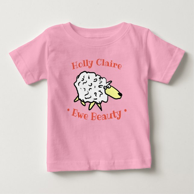 T-shirt Pour Bébé Dessin de conception de mouton pour personnaliser (Devant)