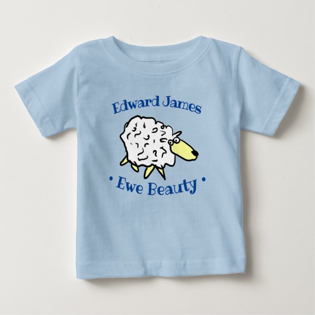 T-shirt Pour Bébé Dessin de conception de mouton pour personnaliser (Devant)