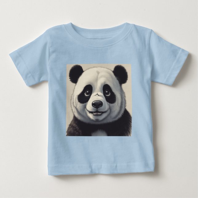 T-shirt Pour Bébé Dessin de dessin animé de panda Art (Devant)