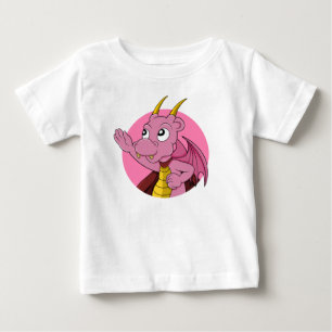 T-shirt Pour Bébé Dessin de dragon rose bébé T-shirt