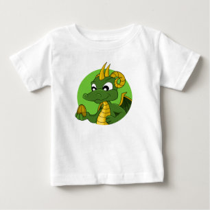 T-shirt Pour Bébé Dessin de dragon vert bébé T-shirt