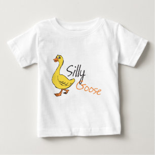 T-shirt Pour Bébé Dessin de la main jaune dessiné sur l'oie bestial