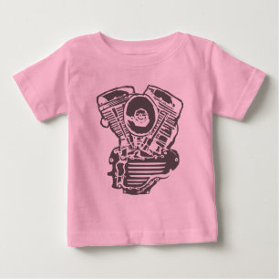 T-shirt Pour Bébé Dessin de moteur de Harley Panhead