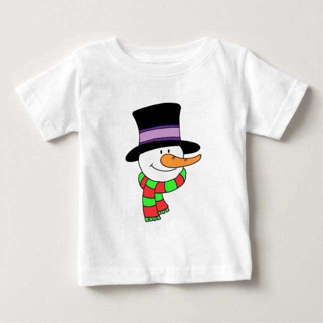 T-shirt Pour Bébé Dessin de Snowman (Devant)