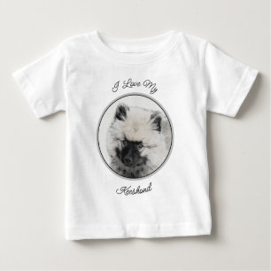 T-shirt Pour Bébé Dessin Keeshond Chiot - Joli dessin original Chien